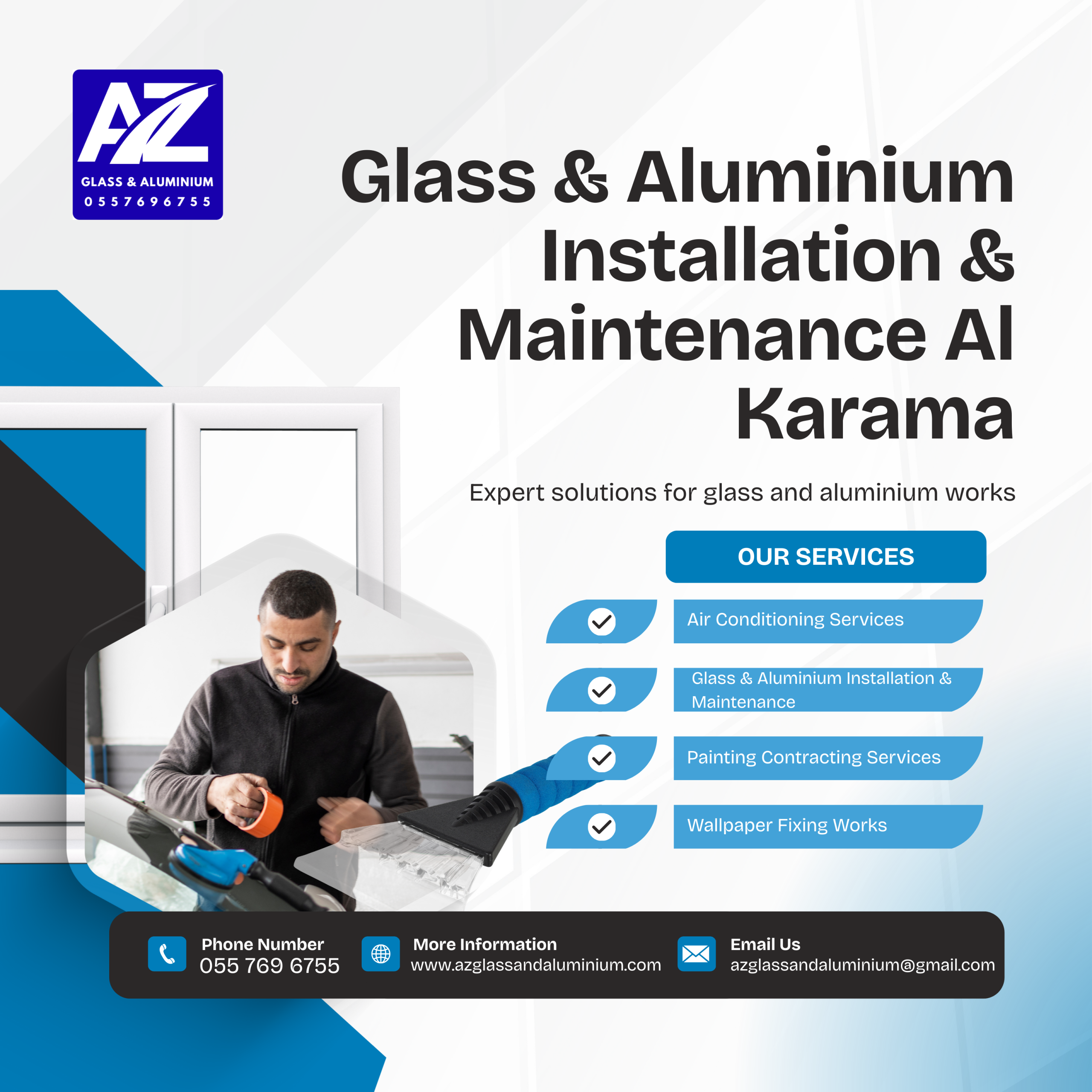 glass & aluminium installation & maintenance al karama