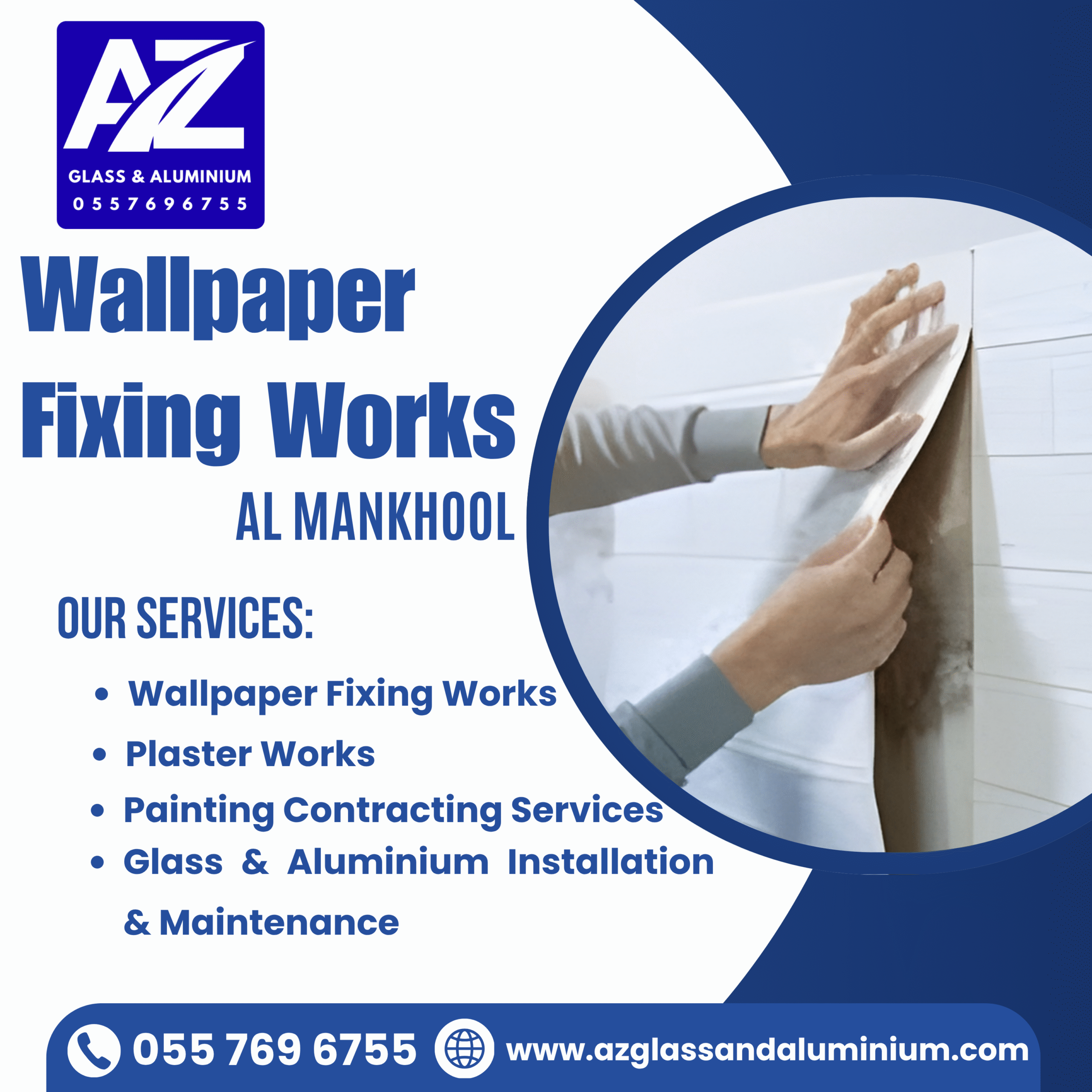 wallpaper fixing works al mankhool